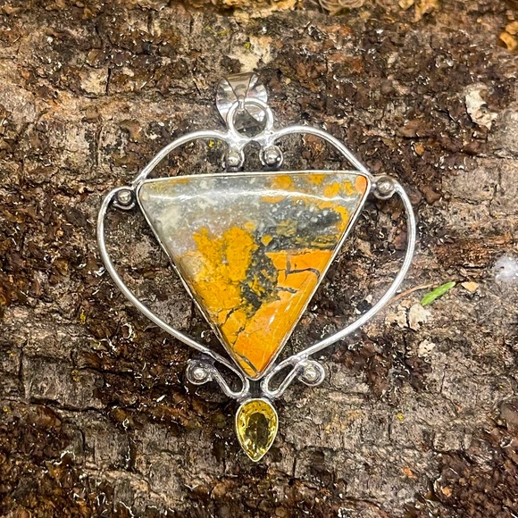 Jewelry - Bumblebee Jasper Sterling Silver Overlay Pendant